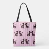 モノグラムかわいらしピンクプードル恋人 トートバッグ (裏面)