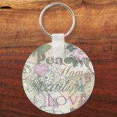 モノグラムかわいらしフローラガーリーパターン キーホルダー (正面)