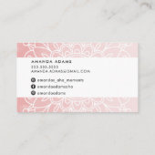 モノグラムかわいらしボホモダンマンダラパターンピンク 名刺 (裏面)