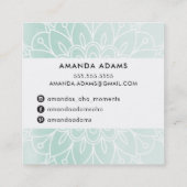 モノグラムかわいらしボホモダンマンダラパターンミント スクエア名刺 (裏面)