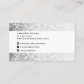 モノグラムかわいらしボモダンホ曼荼羅模様ブラック 名刺 (裏面)