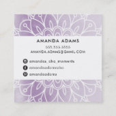 モノグラムかわいらしボモダンホ曼荼羅模様（紫） スクエア名刺 (裏面)