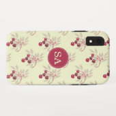 モノグラムかわいらしレッドさくらんぼiPhone Case-Mate iPhoneケース (裏面(横))