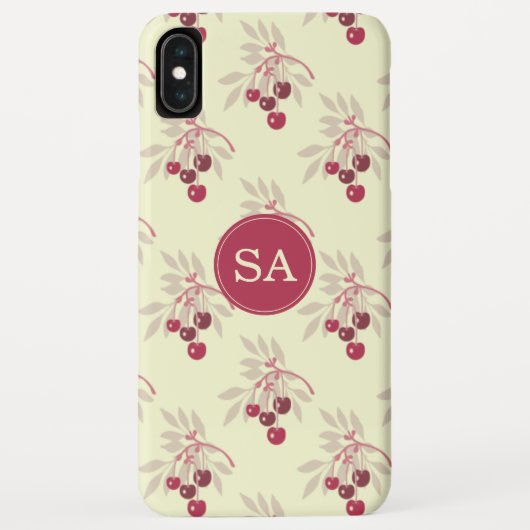 モノグラムかわいらしレッドさくらんぼiPhone Case-Mate iPhoneケース (裏面)