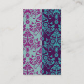 モノグラムが付いているエレガントな割れ目のダマスク織パターン 名刺 (裏面)