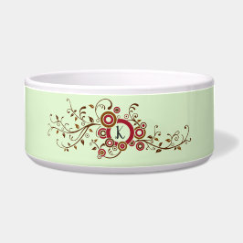 モノグラムが付いているキヅタパターン ボウル