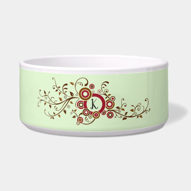 モノグラムが付いているキヅタパターン ボウル (正面)