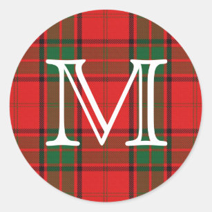 モノグラムが付いているスコットランドの一族のマックスウェルのタータンチェック ラウンドシール