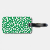 モノグラムが付いているスタイリッシュな緑のヒョウのプリント ラゲッジタグ (裏面横)