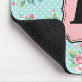 モノグラムが付いているヴィンテージのばら色パターン マウスパッド (コーナー)