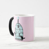 モノグラムが付いているヴィンテージの鳥かごのマグ モーフィングマグカップ (正面左)