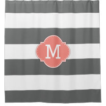 モノグラムが付いている上品なダークグレーおよび白のストライプ