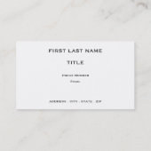 モノグラムが付いている斜めの白黒ストライプ 名刺 (裏面)