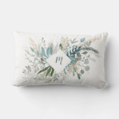 モノグラムが付いている森林群葉 ランバークッション (裏面)