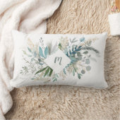 モノグラムが付いている森林群葉 ランバークッション (ブランケット)