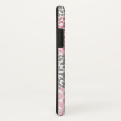 モノグラムが付いている粋でシックなピンクの灰色の花の開花 Case-Mate iPhoneケース (裏面/右)