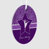 モノグラムが付いている紫色のチータのプリントのダンサー オーナメント (正面)