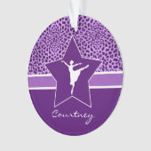 モノグラムが付いている紫色のチータのプリントのダンサー オーナメント (正面)