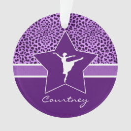 モノグラムが付いている紫色のチータのプリントのダンサー オーナメント