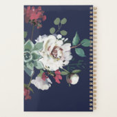 モノグラムが付いている美しい黙した花花束 プランナー手帳 (裏面)