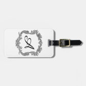 モノグラムが付いている花のボーダー ラゲッジタグ (正面横)