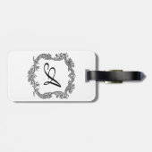 モノグラムが付いている花のボーダー ラゲッジタグ (裏面横)