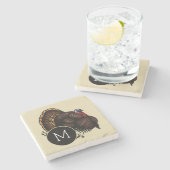 モノグラムが付いている野生のトルコ ストーンコースター (横)