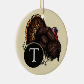 モノグラムが付いている野生のトルコ セラミックオーナメント (右)