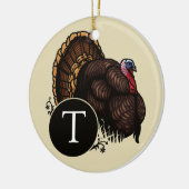 モノグラムが付いている野生のトルコ セラミックオーナメント (左)