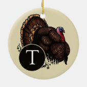 モノグラムが付いている野生のトルコ セラミックオーナメント (裏面)