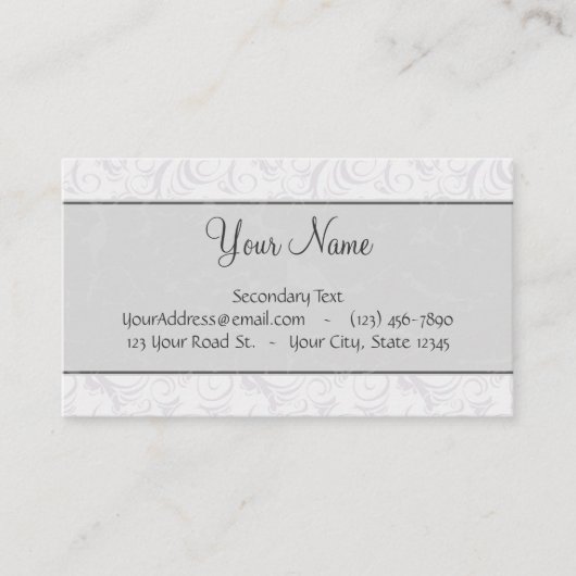 モノグラムが付いている銀製の雪の花の小束及びストライプ 名刺 (正面)