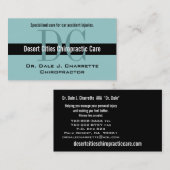 モノグラムが付いている青いカイロプラクターの名刺 名刺 (正面/裏面)