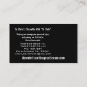 モノグラムが付いている青いカイロプラクターの名刺 名刺 (裏面)