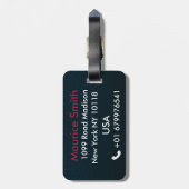 モノグラムが付いている革愛国心が強い荷物のラベル ラゲッジタグ (裏面縦)