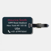 モノグラムが付いている革愛国心が強い荷物のラベル ラゲッジタグ (裏面横)