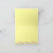 モノグラムが付いている黄色い花のリース ノートカード (内部)