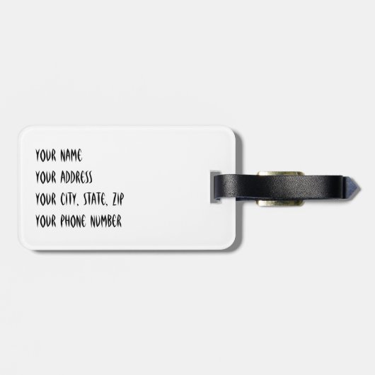 モノグラムが付いている35mmのフィルム ラゲッジタグ (裏面横)