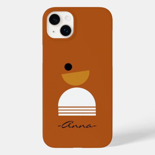 モノグラムが可愛らしい色 アブストラクト ブラウン 白 シンプル Case-Mate iPhoneケース (裏面)