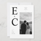 モノグラムが映える結婚式の予告状カード セーブザデート (正面)