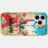 モノグラムさくらんぼブロッサムバードシャンデリアiPhone Case-Mate iPhoneケース (裏面 (横))