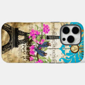 モノグラムさくらんぼブロッサムバードシャンデリアiPhone Case-Mate iPhoneケース (裏面 (横))