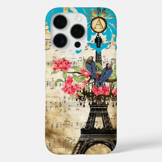 モノグラムさくらんぼブロッサムラブバードシャンデリア Case-Mate iPhoneケース (裏面)