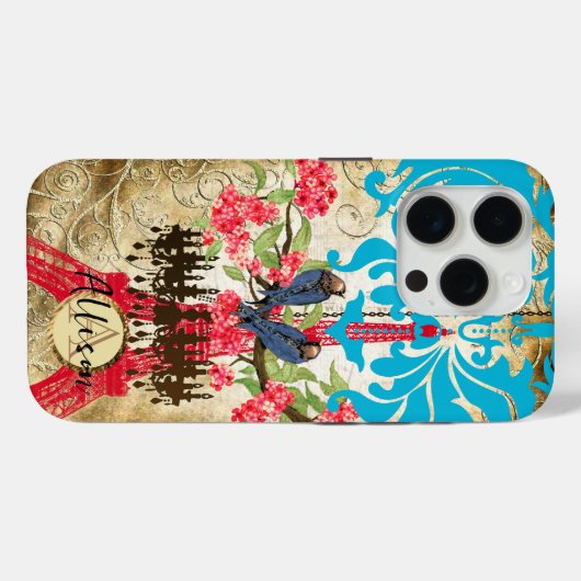 モノグラムさくらんぼ花鳥シャンデリア Case-Mate iPhoneケース (裏面 (横))