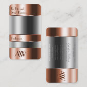 モノグラムで目を引く銅箱ガラス光学 名刺 (正面/裏面)