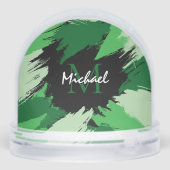 モノグラムで緑の名前のブラシストロークの色合い (裏面)