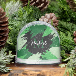 モノグラムで緑の名前のブラシストロークの色合い