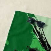 モノグラムで緑の名前のブラシストロークの色合い ビーチタオル (インサイチュ)