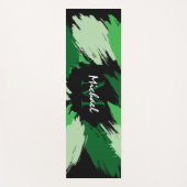 モノグラムで緑の名前のブラシストロークの色合い ヨガマット (正面)