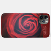 モノグラムで近くに赤いバラ Case-Mate iPhoneケース (裏面(横))
