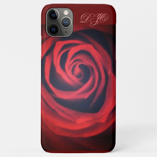 モノグラムで近くに赤いバラ Case-Mate iPhoneケース (裏面)